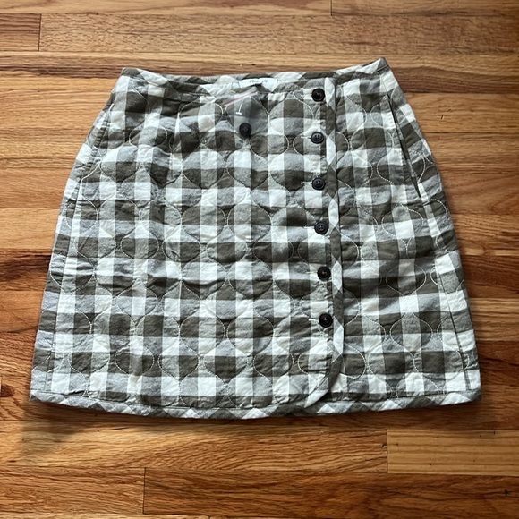NEVER WORN! MADEWELL Curvy Quilted Flannel Mini Skirt in Gingham Check SIZE 6 - Picture 4 of 8